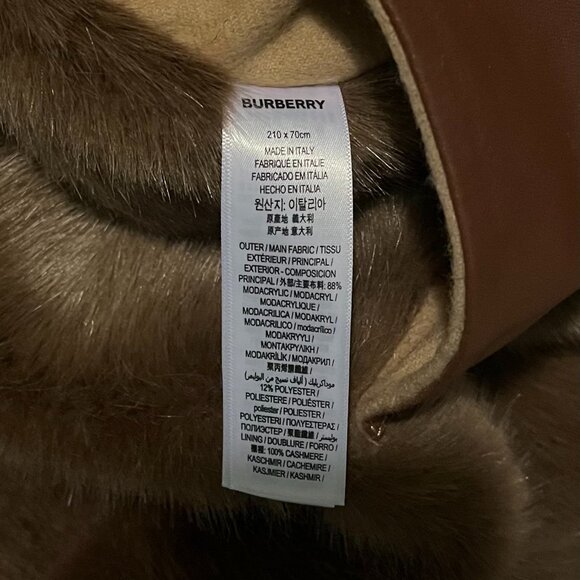 NWT Burberry Cashmere-lined Faux Fur Stole/Wrap - Picture 15 of 16
